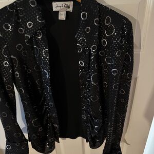 Joseph Ribkoff Black Sequin Dot Blouse – Size 12